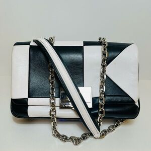 Calvin Klein 205W39NYC Black and White Leather Crossbody Bag